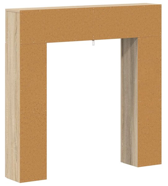 Cornice per camino in legno effetto Sonoma, dimensioni 102 x 18 x 100,5 cm