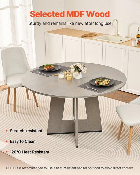 Tavolo da pranzo rotondo in legno da 47 cm per 2-4 persone (solo tavolo)