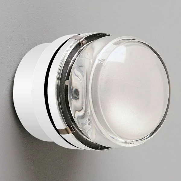 Oluce Applique da parete FRESNEL, dimmerabile, Chiaro / Trasparente, Bagno, Vetro, Design, Applique