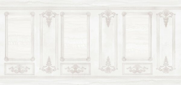 Carta da parati Parete bianca con motivi decorativi, Carta da parati design, Carta da parati popolare, t00897 - Tapeko.it