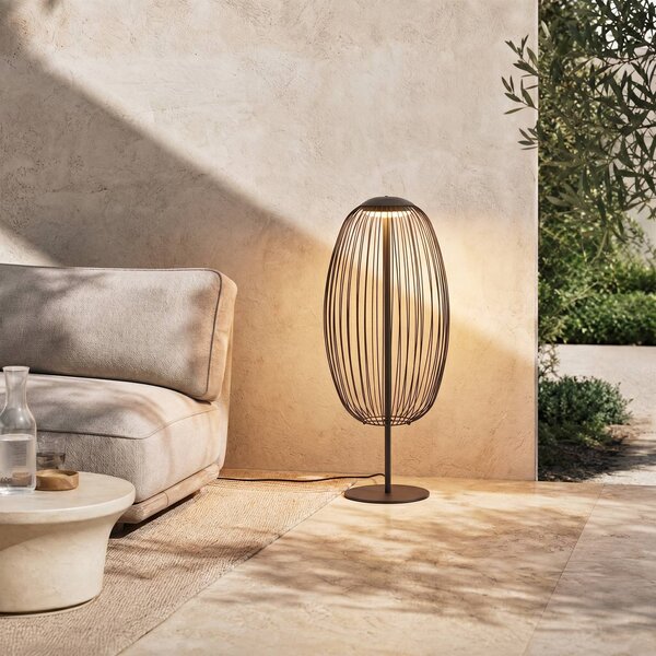 Lampada da terra esterno a LED Lucande Richi, nera, altezza 90 cm, IP44 Richi, Nero, Metallo, Moderno