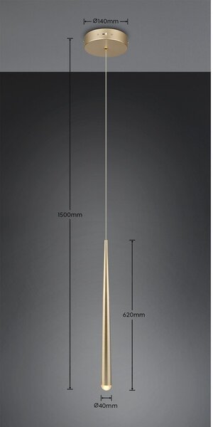 Lampadario LED dorato ø 14 cm Cala – Trio Select