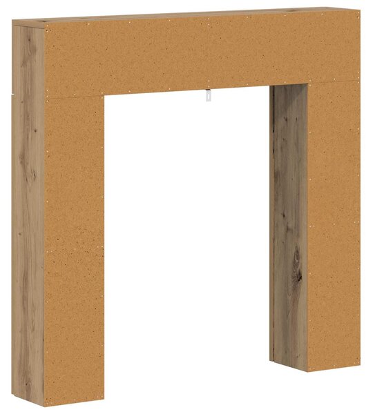 Cornice per camino in legno effetto "Artisan Oak", dimensioni 102 x 18 x 100,5 cm
