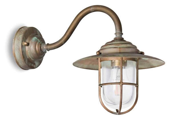 Moretti Luce Applique da esterni Chalet 140 ottone/trasparente Chalet, dimmerabile, Bronzo / Ottone antico, Ottone, Antico