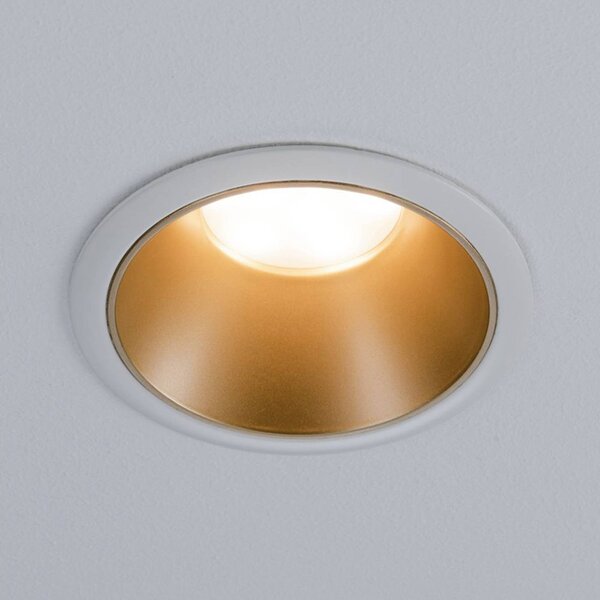 Paulmann Faretto LED Cole, bianco-oro, set da 3 dimmerabile, Ottone / Oro, Corridoio, Alluminio, Moderno