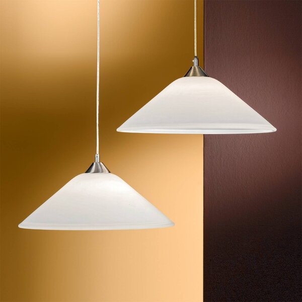 ORION Lampada a sospensione in vetro LOISA, dimmerabile, Bianco / Opale, Soggiorno / Sala da pranzo, Vetro, Moderno, Lampada a sospensione