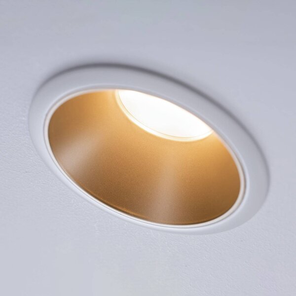 Paulmann Faretto LED Cole, bianco-oro, set da 3 dimmerabile, Ottone / Oro, Corridoio, Alluminio, Moderno