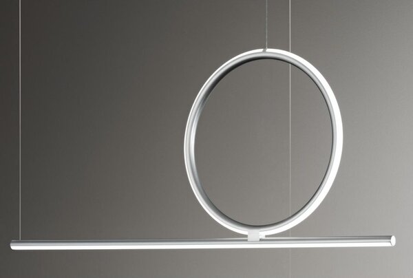 ACROBAT SOSPENSIONE MODERNA CON CERCHIO MEDIO LED 35W SILVER DIMMERABILE