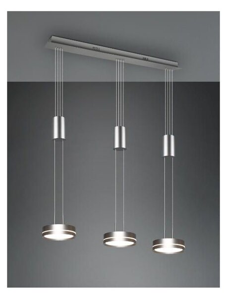 FRANKLIN SOSPENSIONE A TRE LUCI CON SALISCENDI 2 FINITURE LED 27W DIMMERABILE