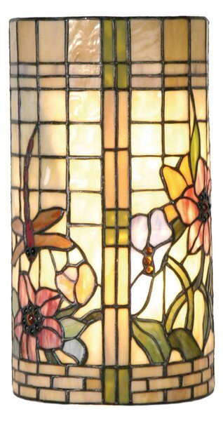 Clayre&Eef Applique da parete HANNAH, dimmerabile, Multicolore, Soggiorno / Sala da pranzo, Vetro, Tiffany, Applique