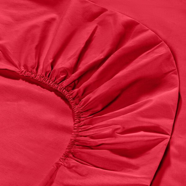 Completo Lenzuola In Cotone Cotone Tinta Unita Singolo Caleffi Tinta Unita Rosso Caleffi