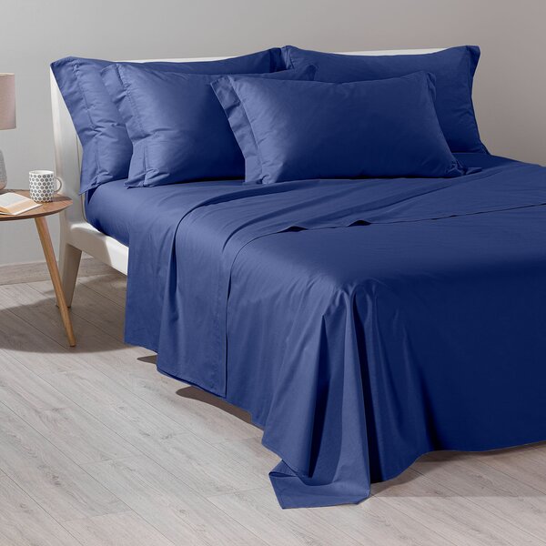 Completo Lenzuola In Cotone Cotone Tinta Unita Singolo Caleffi Tinta Unita Blu Caleffi
