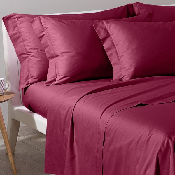 Completo Lenzuola In Cotone Cotone Tinta Unita Singolo Caleffi Tinta Unita Bordeaux Caleffi