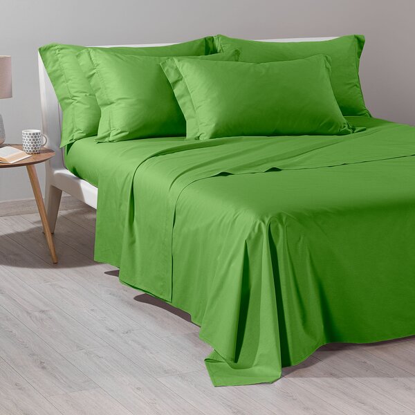 Completo Lenzuola In Cotone Cotone Tinta Unita Singolo Caleffi Tinta Unita Verde Caleffi