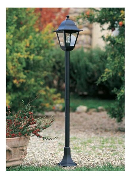 OLD PALETTO PER ESTERNO ALTEZZA 121 CM IN ALLUMINIO NERO E DIFFUSORI VETRO DI SOVIL