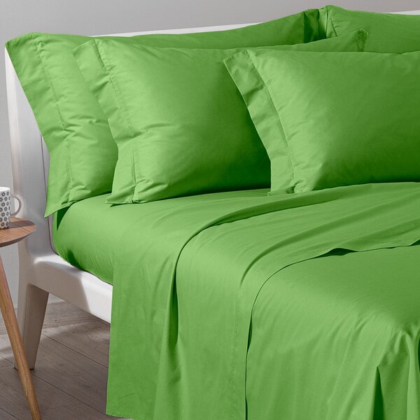 Completo Lenzuola In Cotone Cotone Tinta Unita Singolo Caleffi Tinta Unita Verde Caleffi