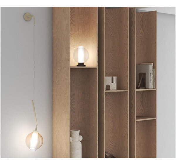 V-LINE APPLIQUE MODERNA E ORIGINALE METALLO NERO O SABBIA CON VETRI COLORATI LAMPADINA ATTACCO E27