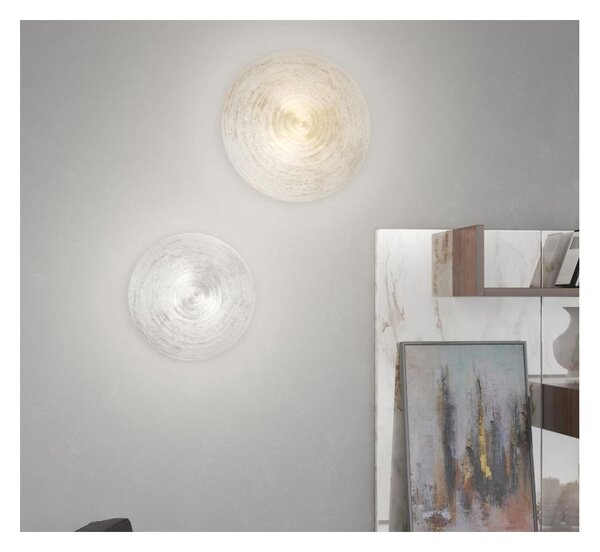 JELLY APPLIQUE PLAFONIERA IN VETRO SOFFIATO ORO O ARGENTO 2 MISURE LAMPADINE ATTACCO E27