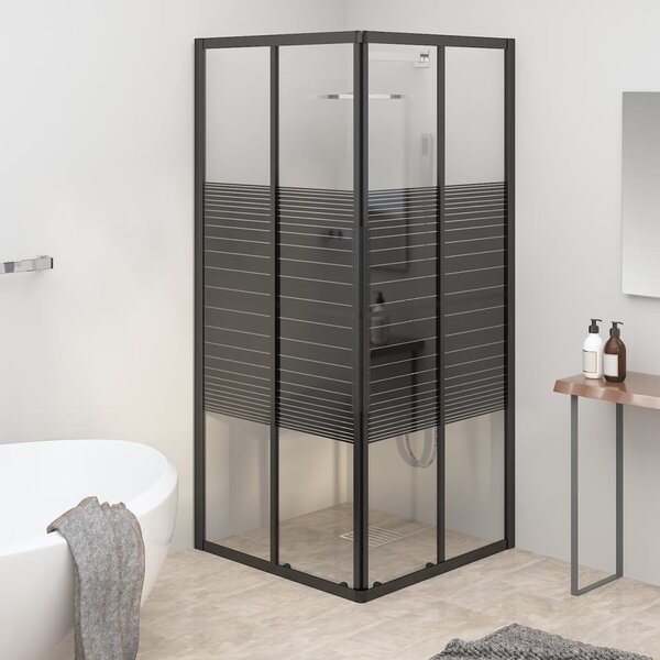 Box Doccia a Righe ESG 70x70x180 cm Nero