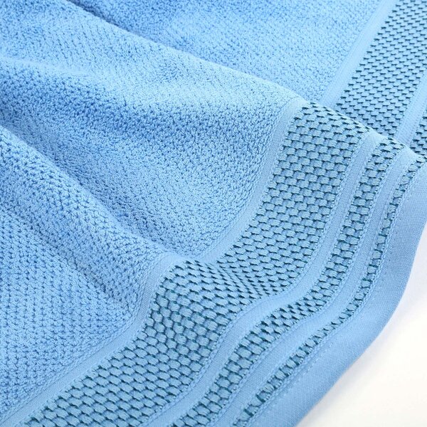 Asciugamano Con Ospite In Cotone Gim CM. 40X55+60X100 Spugnissima Tinta Unita Azzurro Caleffi