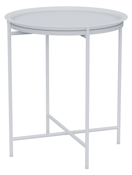 Tavolino da esterno Mobis NATERIAL con piano in acciaio bianco Ø 45 cm