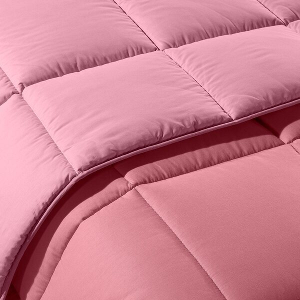 Trapunta In Cotone Bicolor Singolo Caleffi Tinta Unita Rosa Caleffi