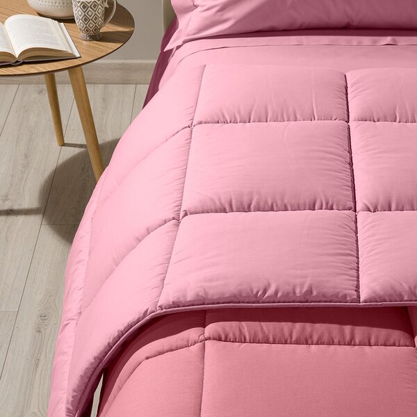 Trapunta In Cotone Bicolor Singolo Caleffi Tinta Unita Rosa Caleffi
