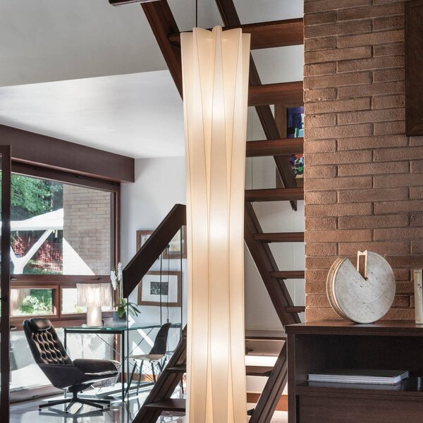 Slamp Lampada da terra di design Bach, dimmerabile, Ottone / Oro, Soggiorno / Sala da pranzo, Plastica, Design, Lampada da terra