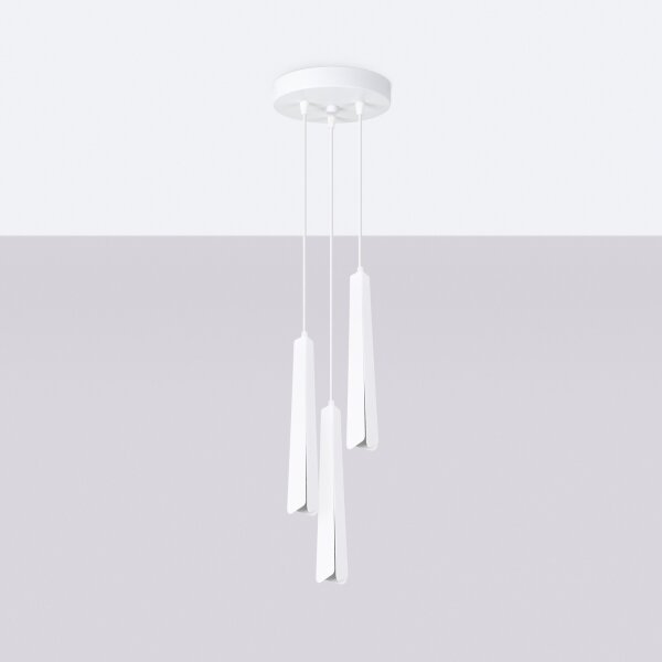 Sollux SL.1398 - Lampadario a sospensione con filo PRYSM 3xG9/8W/230V bianco