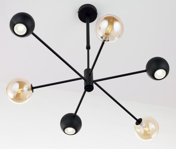 Jupiter 1993 - Lampadario a sospensione con supporto rigido MOKA 3xGU10/10W/230V + 3xG9/10W/230V nero/beige
