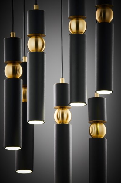 Jupiter 2015 - Lampadario a sospensione con filo ALAS 7xGU10/10W/230V nero/oro