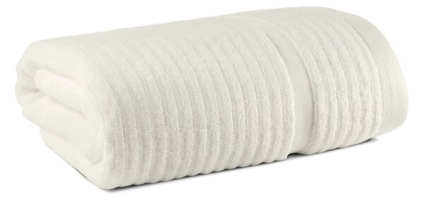Telo Bagno In Cotone Stripe CM. 100x150 Spugnissima Tinta Unita Panna Caleffi