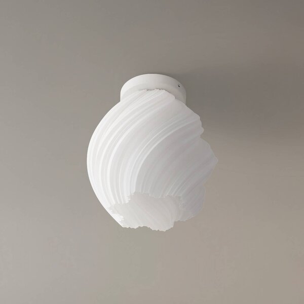 Plafoniera soffitto Nuvia Lindby, dimmerabile, Bianco / Opale, Soggiorno / Sala da pranzo, Moderno, Plafoniera