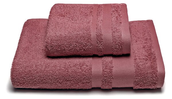 Asciugamano Con Ospite In Cotone Soft Standard Spugnissima Tinta Unita Bordeaux Caleffi