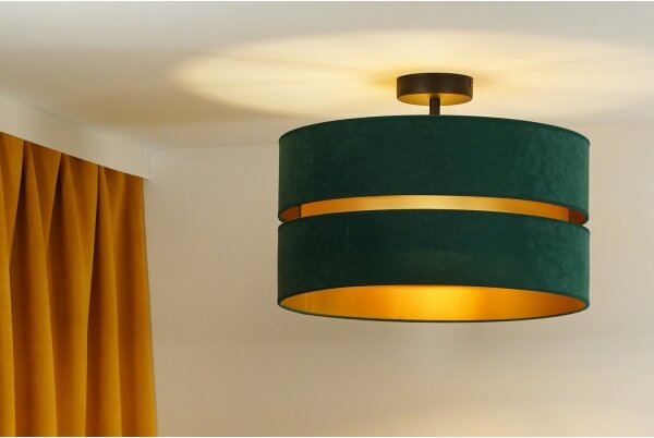 Duolla - Lampadario a plafone DUO 1xE27/15W/230V diametro 40 cm verde/oro