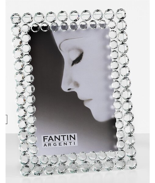 Portafoto da appoggio con cornice PERLE Verticale Diamante PER FOTO 15x20 cm cristallo massiccio