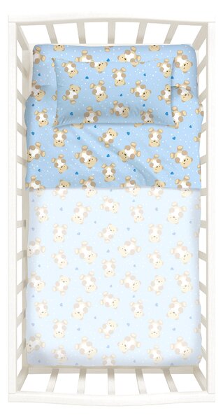 Completo Lenzuola In Cotone Orsacchiotti Baby Caleffi Kids Ragazzo Azzurro Caleffi