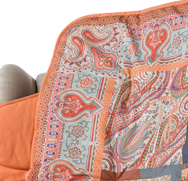 Plaid Scaldotto In Cotone Asia CM. 130X170 Caleffi Precious Ambra Caleffi