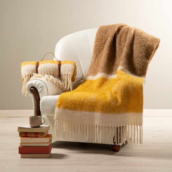 Plaid In Cotone Courmayeur CM. 130X170 Caleffi Oro Caleffi