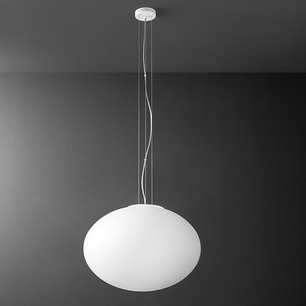 Lampadario vetro soffiato perenz saturno 8541 b 50 e27 led bianco satinato - Perenz