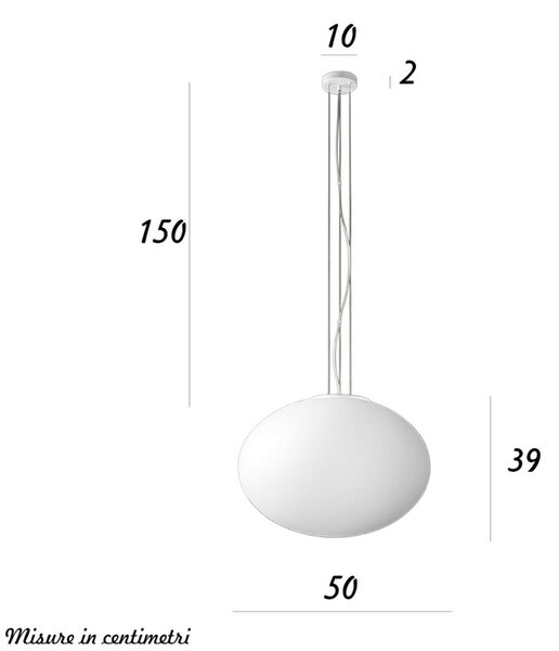 Lampadario vetro soffiato perenz saturno 8541 b 50 e27 led bianco satinato - Perenz