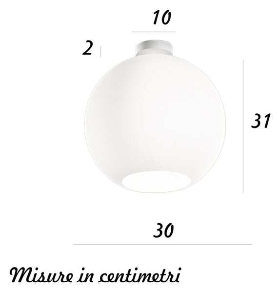 Plafoniera vetro soffiato perenz ufo 8550 b 30 e27 led bianco satinato - Perenz