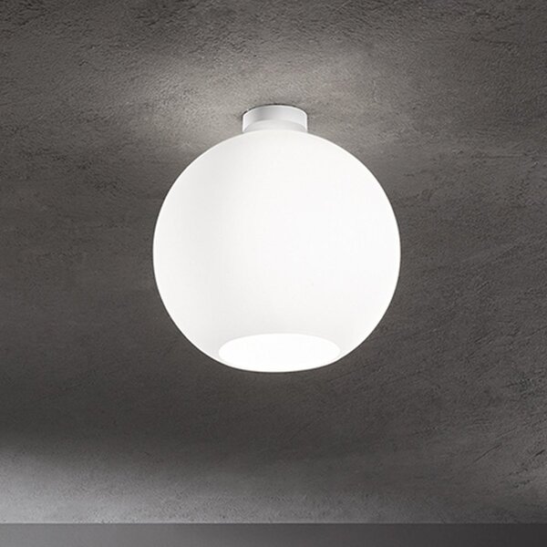 Plafoniera vetro soffiato perenz ufo 8550 b 30 e27 led bianco satinato - Perenz