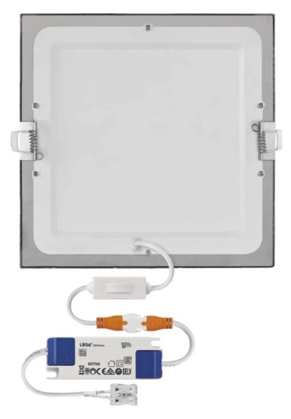Plafoniera LED da incasso NEXXO LED/18W/230V 3000/3500/4000K argento 22,5x22,5 cm