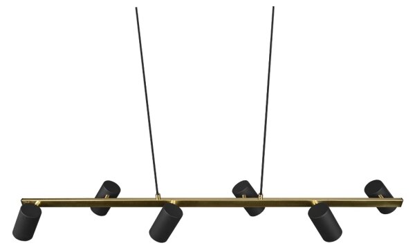 Trio - Lampadario a sospensione con cavo MARLEY 6xGU10/35W/230V nero/oro