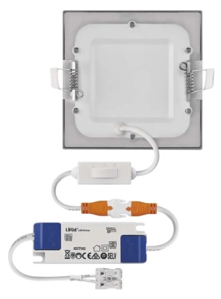 Lampada LED da incasso per controsoffitto NEXXO LED/7W/230V 3000/3500/4000K argento 12x12 cm