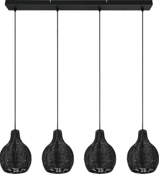 Reality - Lampadario sospeso con cavo SPROUT 4xE14/30W/230V nero/rattan