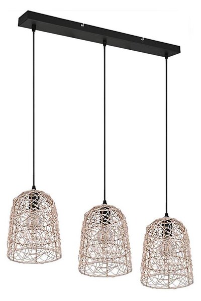 Reality - Lampadario a sospensione con cavo LOVIS 3xE27/40W/230V nero