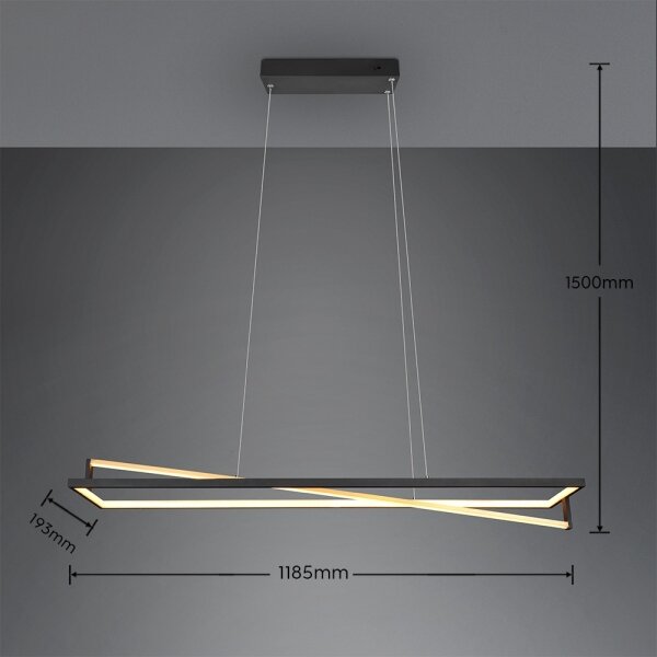 Trio - Lampadario LED dimmerabile a sospensione EDGE LED/35W/230V 2300/3000/4000K nero