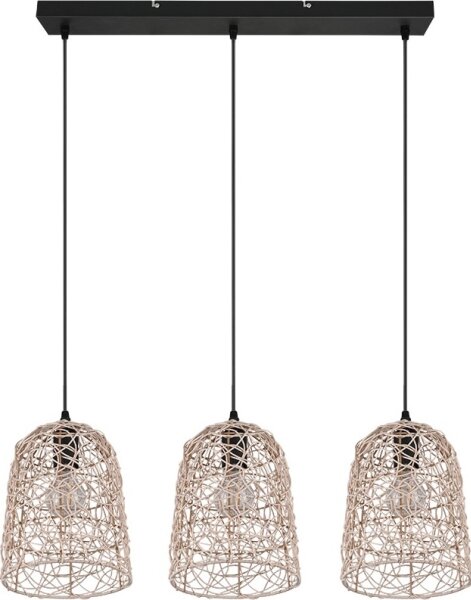 Reality - Lampadario a sospensione con cavo LOVIS 3xE27/40W/230V nero
